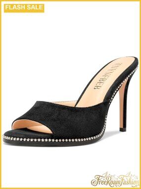 Womens Stiletto High Heel Peep Toe Slingback Sandals Beaded Prom Dress Shoes